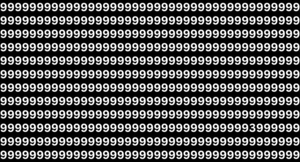 Riesci a trovare i numeri 3 in mezzo a tanti 9?