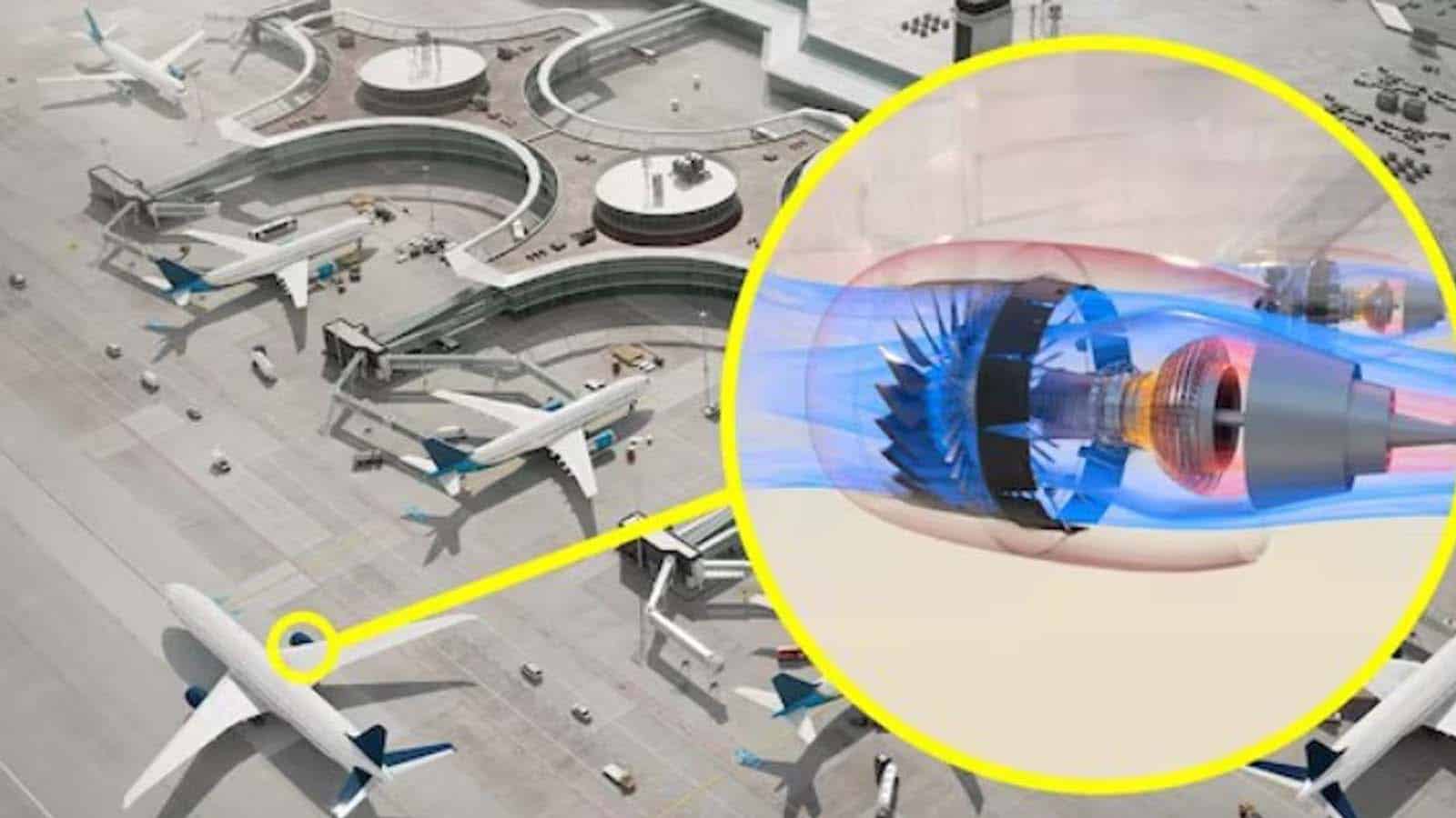 Il funzionamento intricato dei motori a reazione che spinge l'aeroplano in avanti