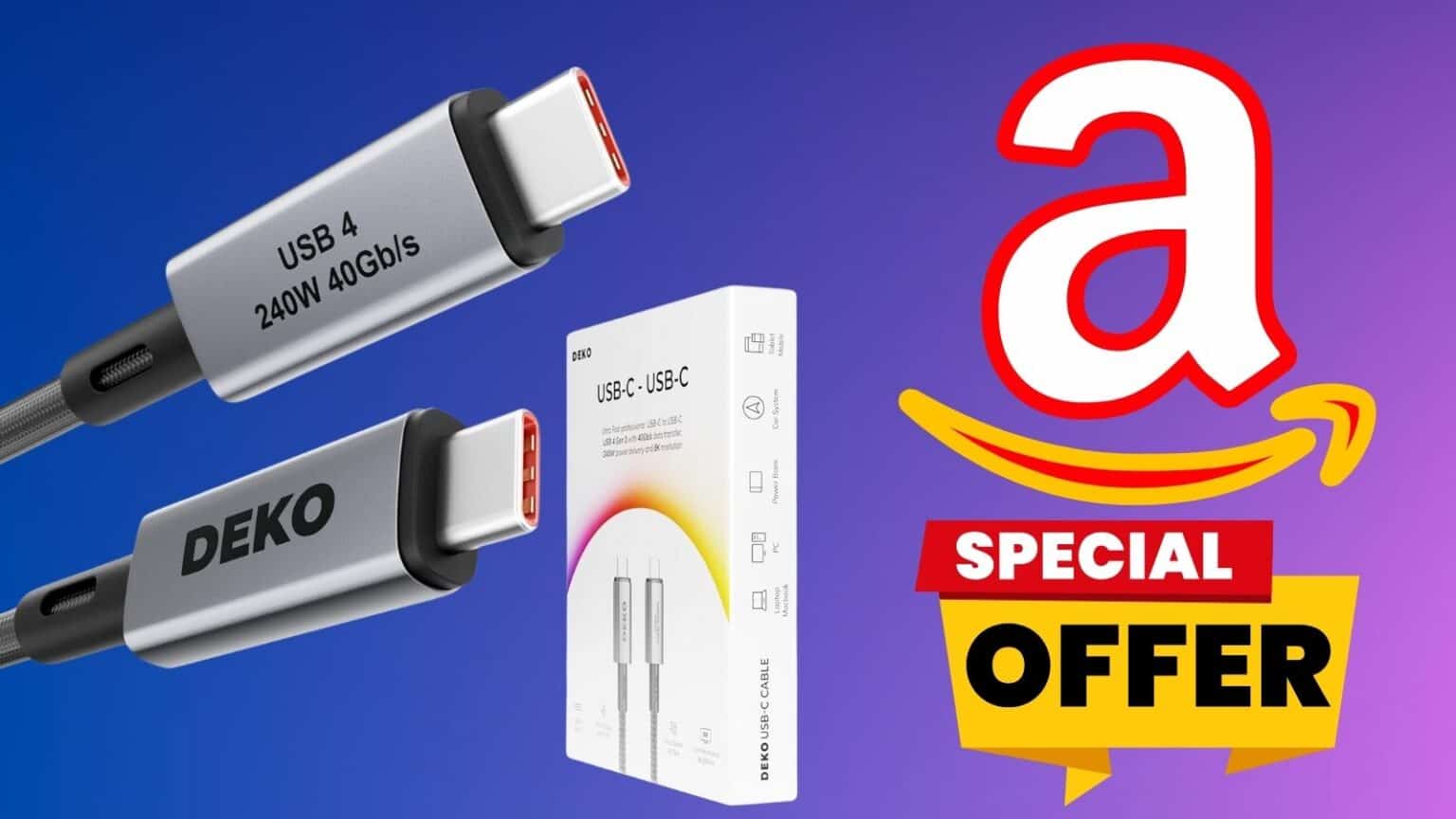 OFFERTA SPECIALE Amazon: Cavo USB Type-C in SCONTO