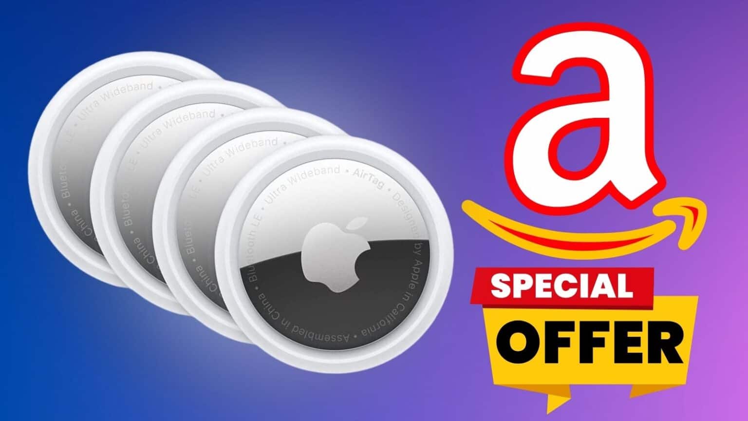 Confezione con 4 Apple AirTag: risparmia 30€ con la PROMO Amazon