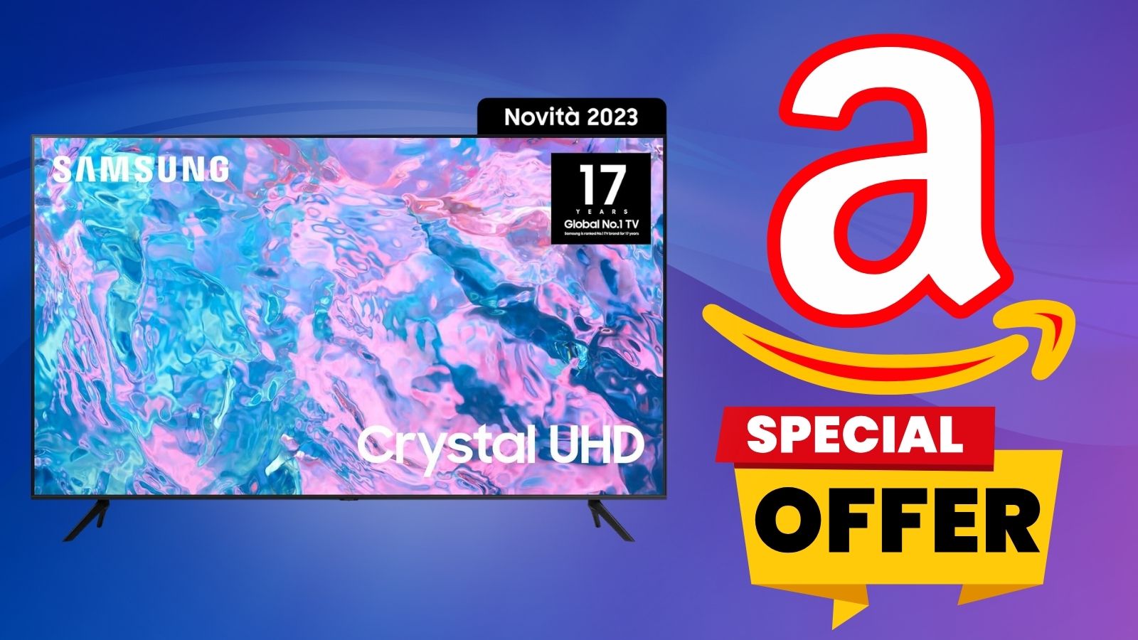 Smart Tv SAMSUNG Crystal UHD al 39% di SCONTO su Amazon