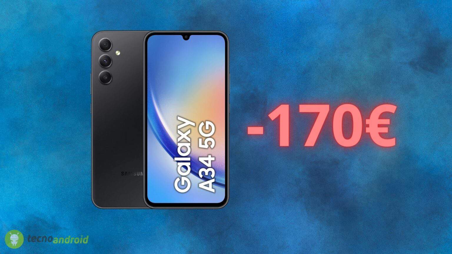 Samsung Galaxy A34: offerta FOLLE di 170 euro attiva su Amazon