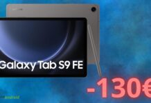 Samsung Galaxy Tab S9 FE: PAZZO sconto di 130€ su Amazon