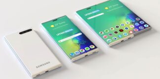 Samsung, foldable, smartphone, pieghevole, arrotolabile, brevetto, concept