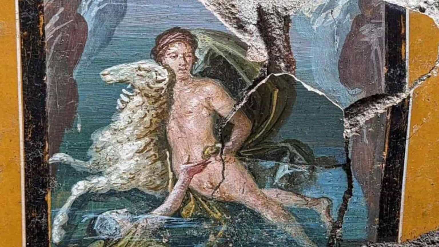 L'eccellente stato di conservazione dell'affresco di Phrixus e Helle a Pompei
