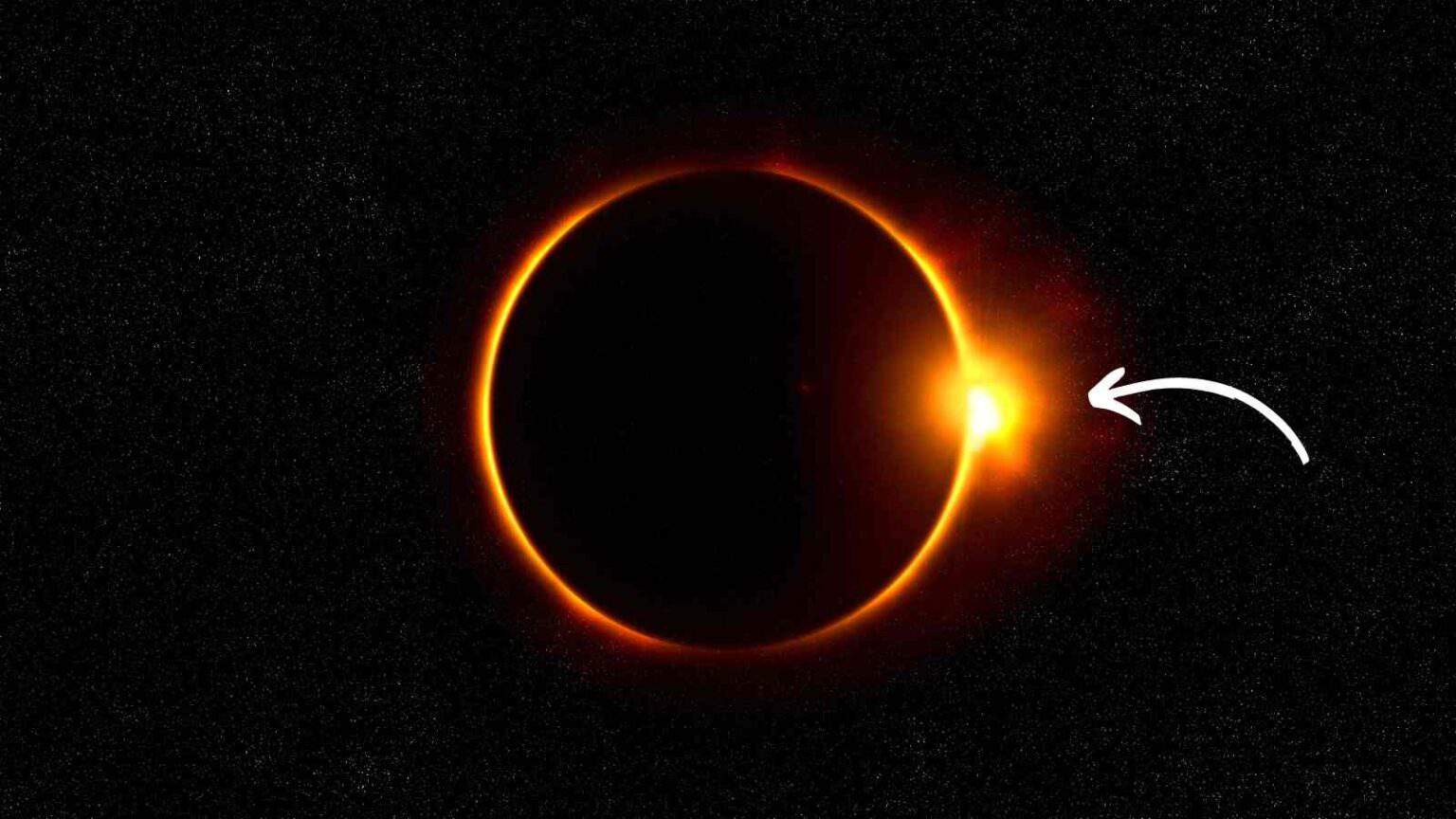 Le Perle di Baily visibili ai bordi del sole durante l'eclissi