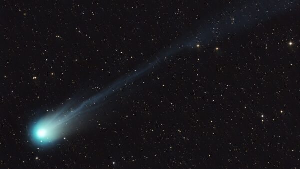 La cometa "Diavolo" e il suo caratteristico colore verde che la fa risaltare nel cielo