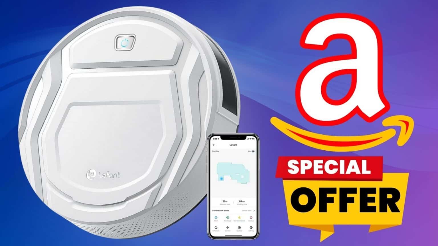 Amazon: Robot Aspirapolvere con super aspirazione al 52% DI SCONTO