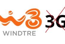 WindTre, spegnimento del 3G