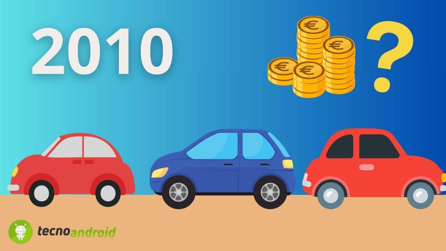 Auto nel 2010: quanto costavano e quanto è cresciuto il prezzo?