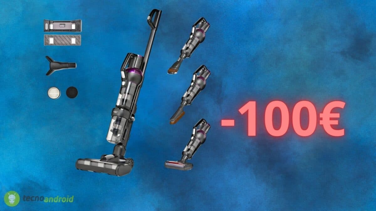 Scopa elettrica senza fili scontata di oltre 100€ su Amazon: acquistate l'aspirapolvere