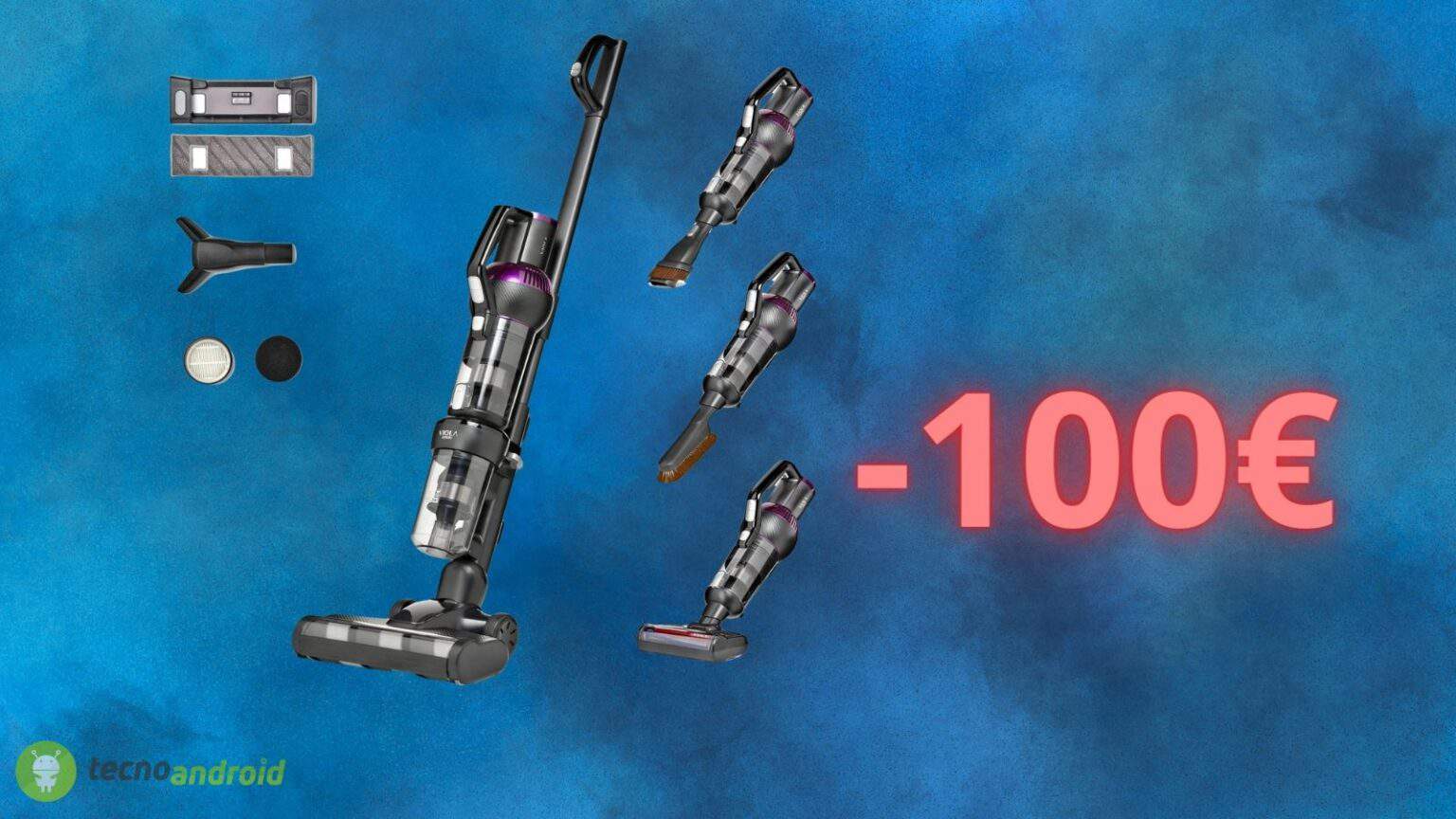 Scopa elettrica senza fili scontata di oltre 100€ su Amazon: acquistate l'aspirapolvere