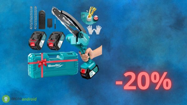 Motosega elettrica a batteria: OFFERTA folle con COUPON attiva su Amazon