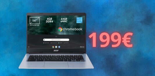 Acer Chromebook: AMAZON quasi REGALA il notebook solo OGGI