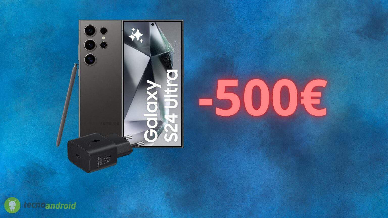 Samsung Galaxy S24 Ultra sconto SHOCK su Amazon: 500 euro in meno e REGALO GRATIS