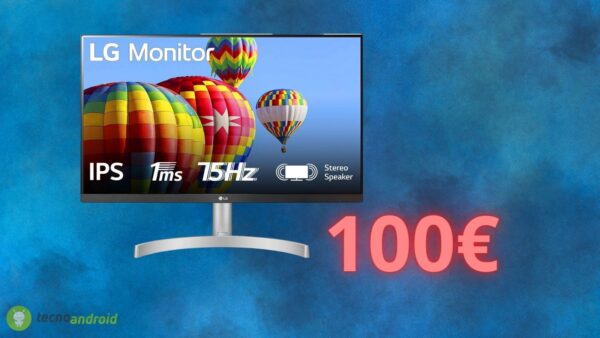 Monitor LG a 100 euro su Amazon: OFFERTA IMPERDIBILE solo oggi