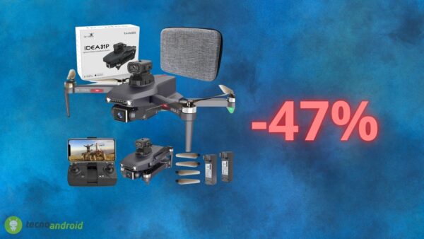 Drone con telecamera 4K in OFFERTA AMAZON: 47% di sconto