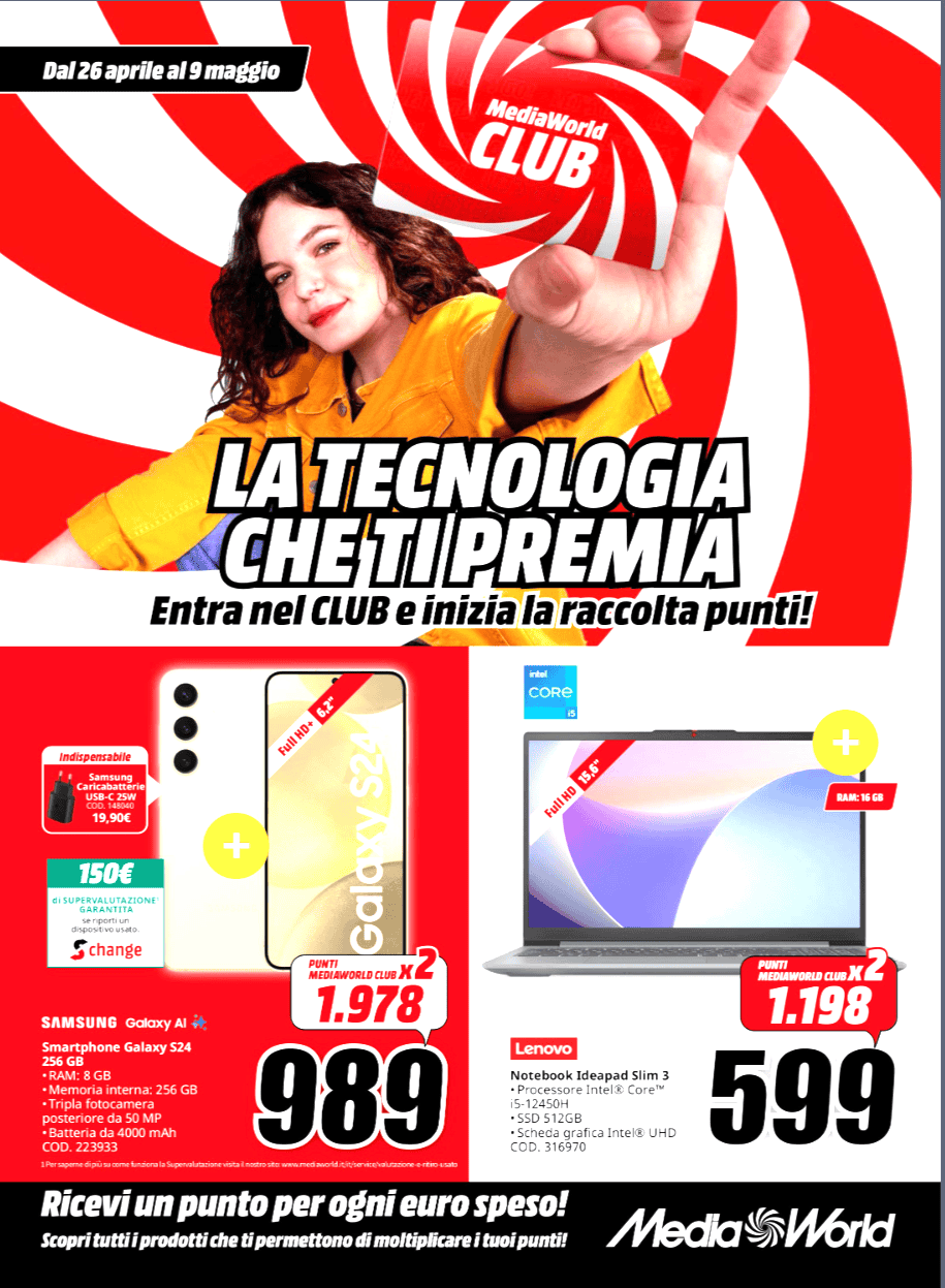MediaWorld REGALA sconti incredibili nel VOLANTINO: prezzi al 50% solo oggi MediaWorld REGALA sconti incredibili nel VOLANTINO: prezzi al 50% solo oggi