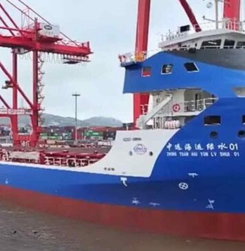 La Green Water 01 è un'immensa nave alimentata esclusivamente ad elettricità, che permetterà alla Cina di esportare le sue auto