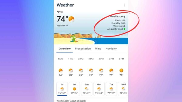 Google Meteo si aggiorna e aggiunge anche la qualità dell'aria nelle sue informazioni