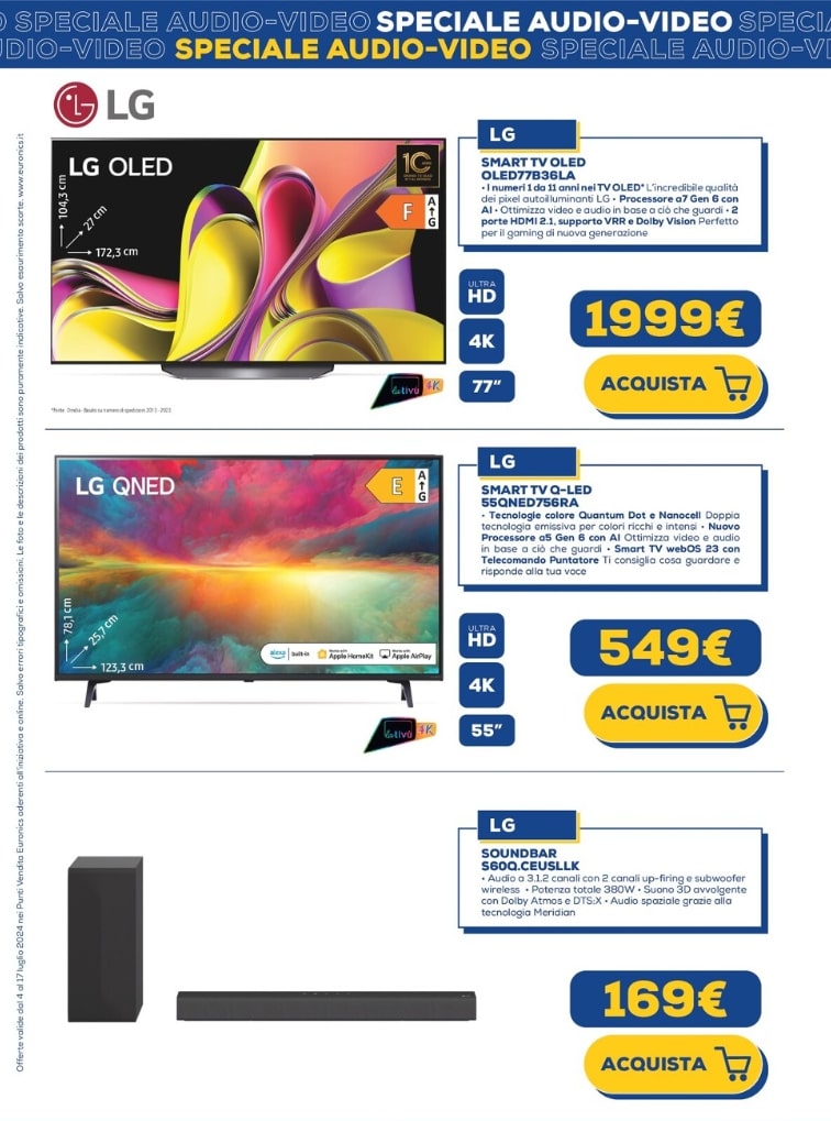 Screenshot 2024-07-04 093101 Euronics ti aspetta con il volantino speciale sui prodotti audio e video