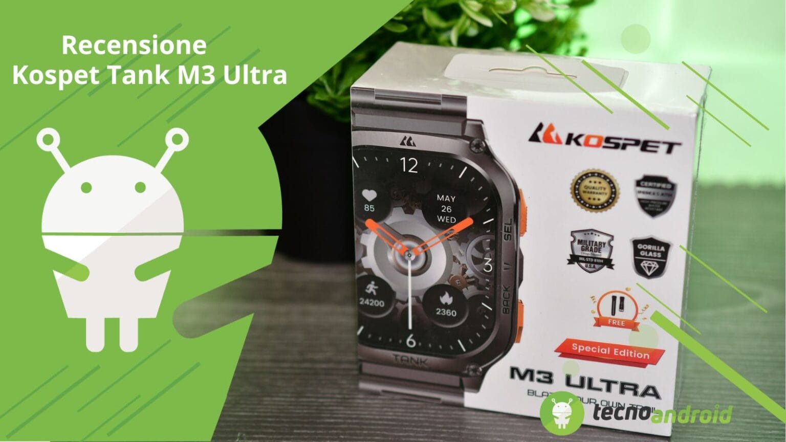 Kospet Tank M3 Ultra, smartwatch completo e super resistente - Recensione