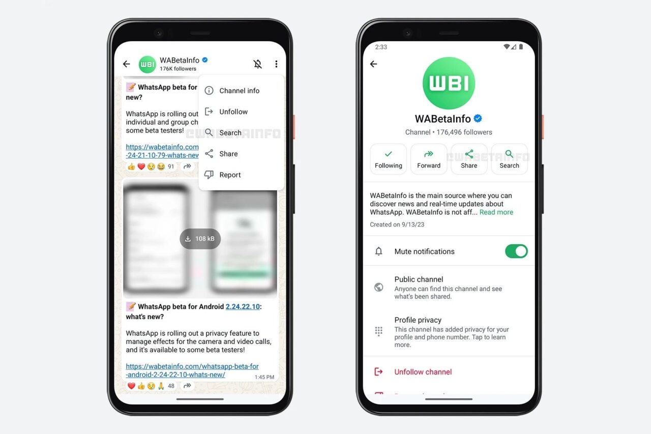 WhatsApp aggiornamento canali