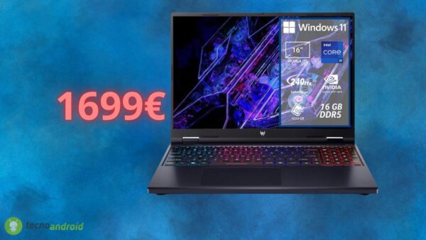 Notebook ACER da gaming con RTX 4070 a prezzo da SALDO su Amazon