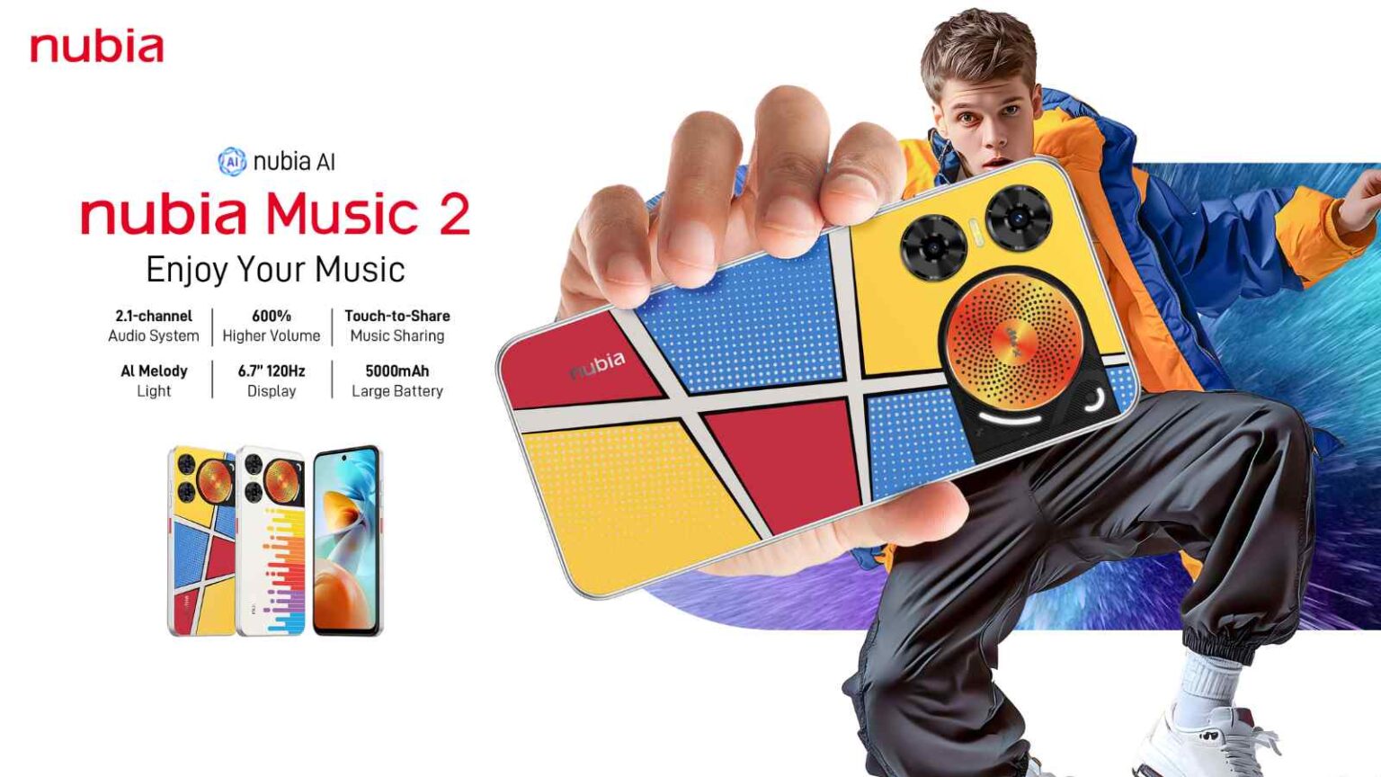 Nubia Music 2 è uno smartphone economico con audio DTS:X, display 120Hz e 50MP, pensato per gli amanti della musica.