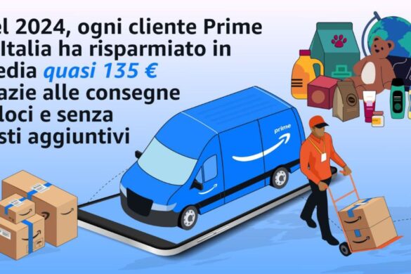 Amazon, 2024 da record: 9 miliardi di consegne veloci e 135€ di risparmio per ogni utente