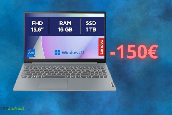 Notebook LENOVO IdeaPad Slim 3 in OFFERTA di 150 euro su Amazon