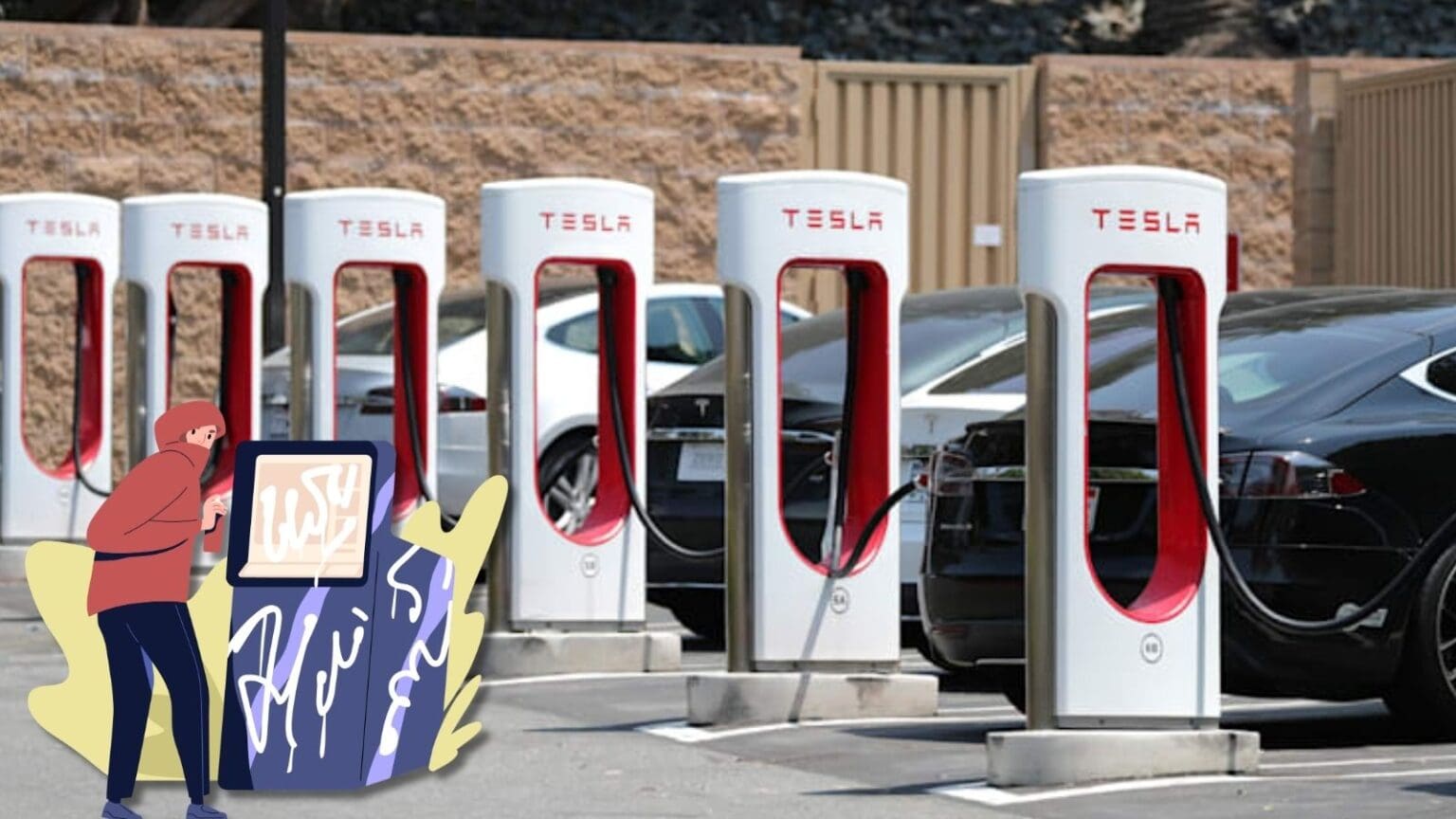 Tesla contro i vandalismi: soluzioni per difendere i Supercharger