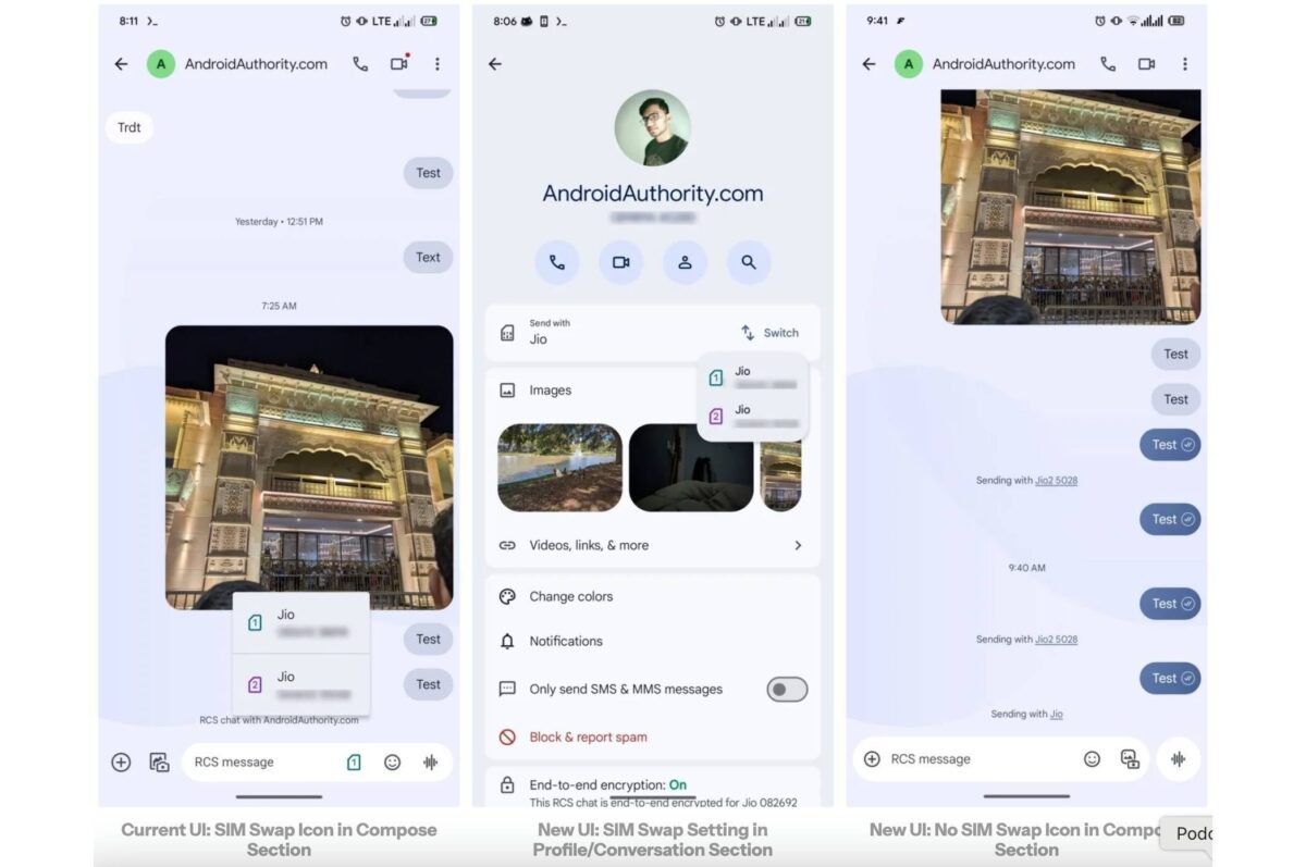 Google Messaggi rimuove il selettore SIM