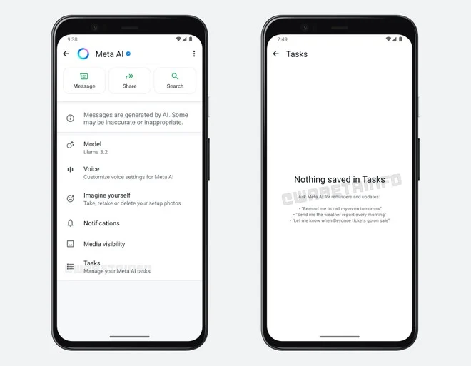 WhatsApp Android Promemoria AI