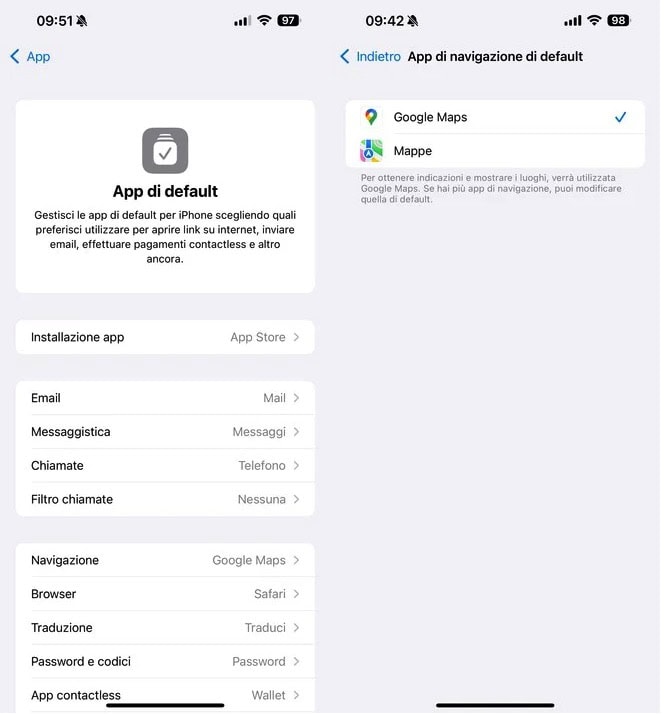 iOS 18.4 iPhone App Google Maps predefinita