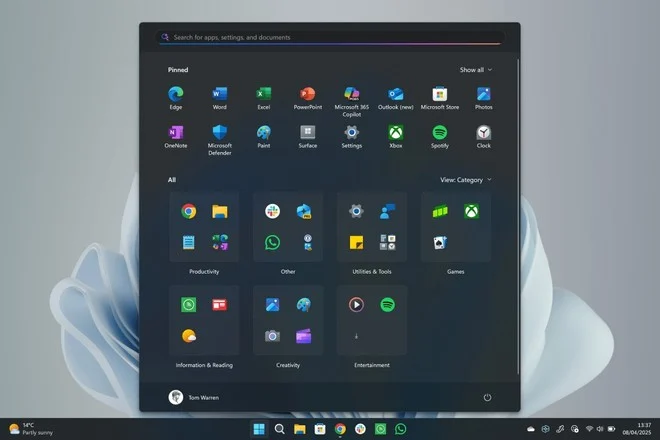 Windows 11 nuovo menu start