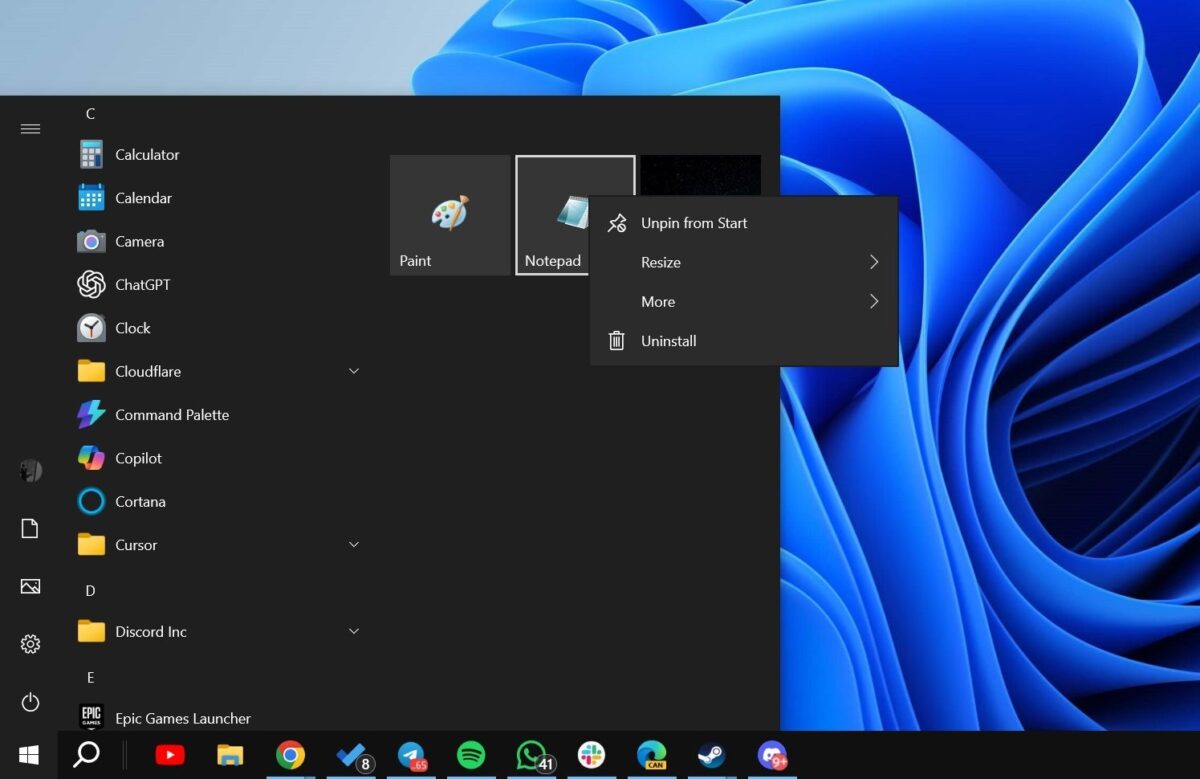 Start menu live tile right click recent removed webp Start menu live tile right click recent removed webp
