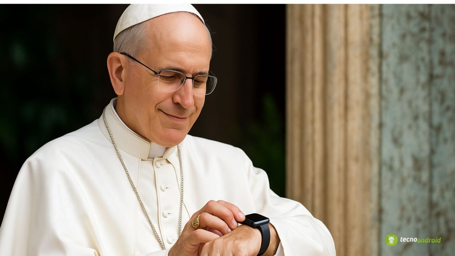 Papa Leone XIV con Apple Watch by AI