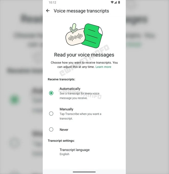 WhatsApp Android nuovo menu trascrizioni messaggi vocali WhatsApp Android nuovo menu trascrizioni messaggi vocali