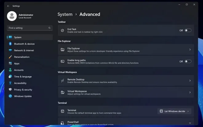 Windows 11: arriva la sezione Impostazioni Avanzate a migliorare l'esperienza utente Windows 11: arriva la sezione Impostazioni Avanzate a migliorare l'esperienza utente