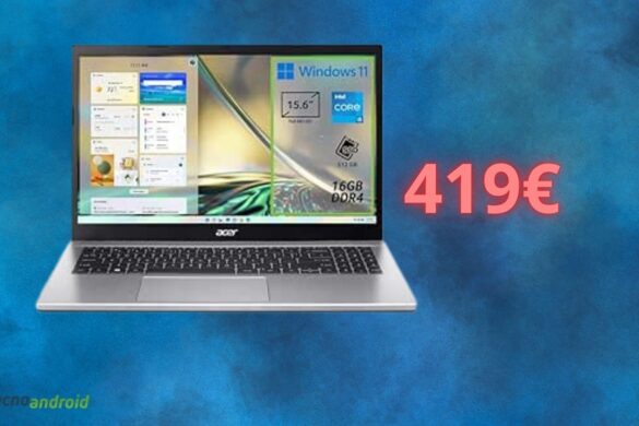 Notebook Acer a prezzo dimezzato su Amazon: costa pochissimo