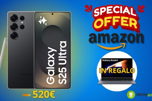 Amazon OFFERTA:  Samsung Galaxy S25 Ultra in MEGA SCONTO con in REGALO il Galaxy Book 4