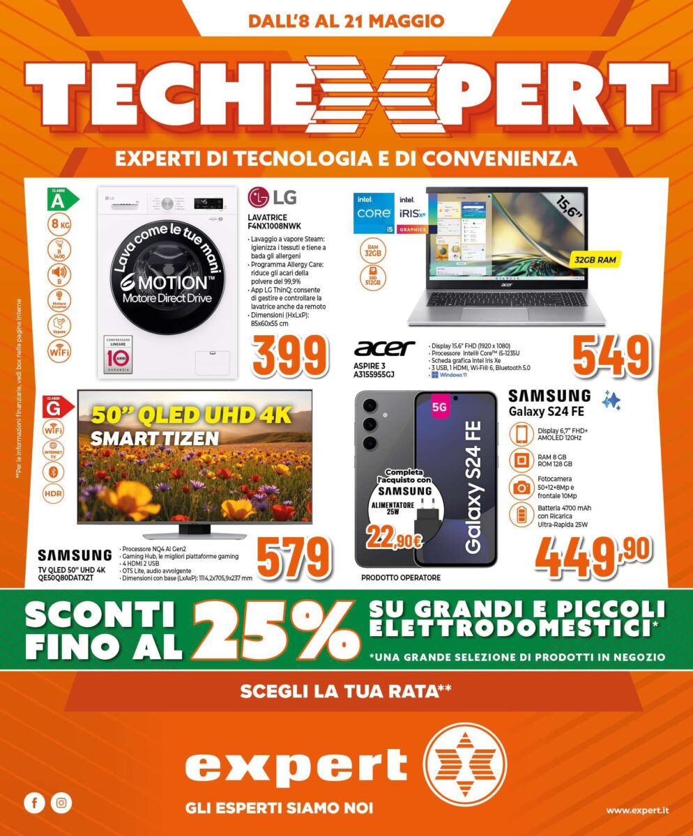 expert - dettaglio Expert: offerte su elettrodomestici con fino al 25% di sconto