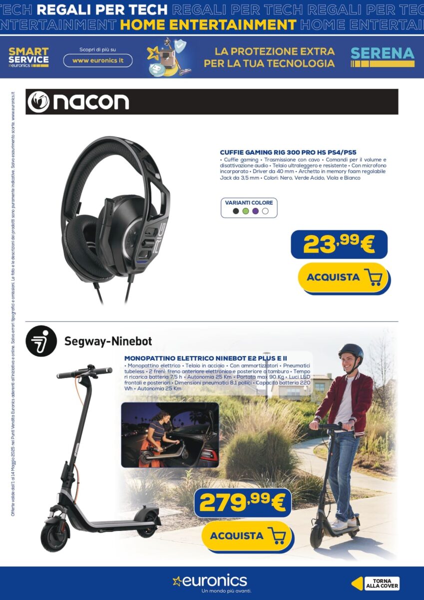 euronics - utilizzo pages page Euronics: nuovi REGALI regali tech per tutti i gusti!