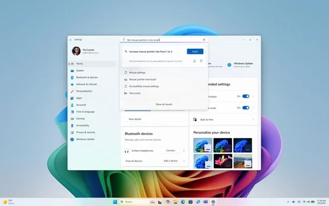 Windows 11, aggiornamento per gli Insider: novità menu contestuali e assistenza AI nelle impostazioni Windows 11, aggiornamento per gli Insider: novità menu contestuali e assistenza AI nelle impostazioni