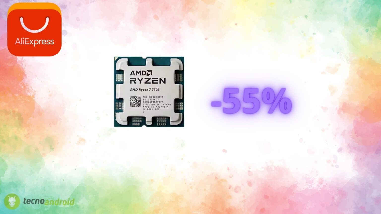 Processore AMD Ryzen 7 7700: sconto del 55% oggi su AliExpress