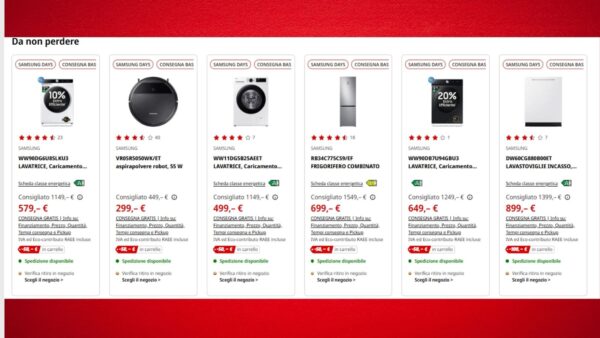 mediaworld - caratteristiche offerte mediaworld samsung
