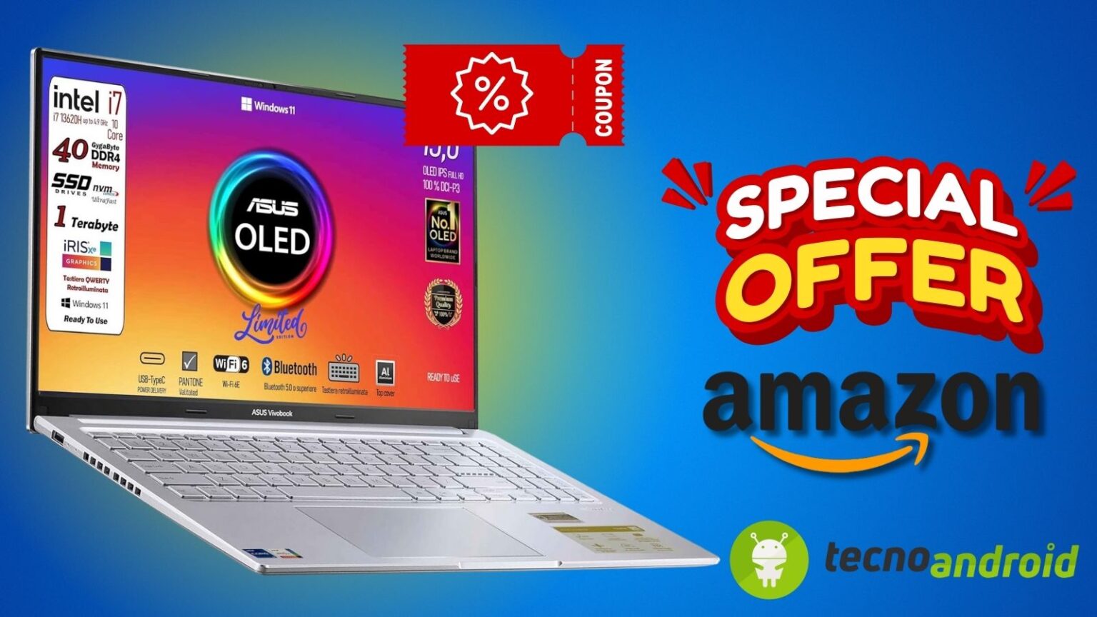 Amazon OFFERTA ESPLOSIVA: ASUS Vivobook OLED Tech ad un PREZZO ASSURDO