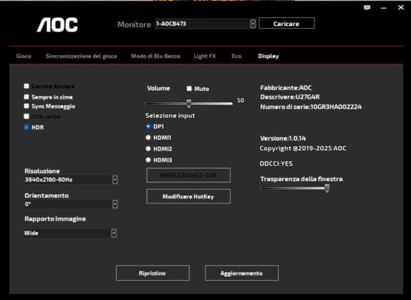 AOC U27G4R - immagine 11 Screenshot