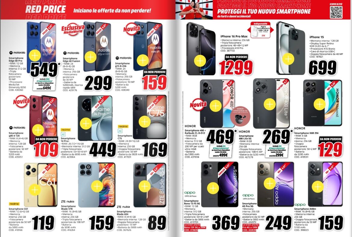 Screenshot volantino mediaworld red price